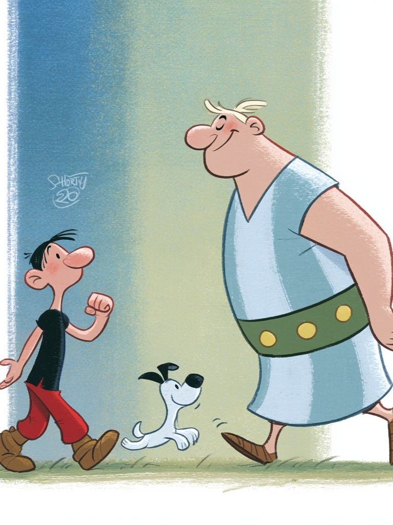 Asterix and Obelix Cartoon Poster. poster — comics art