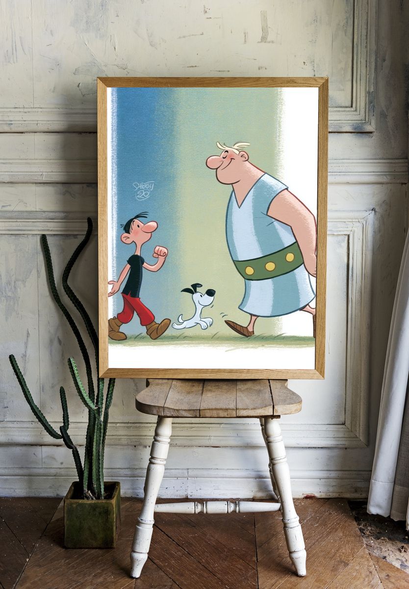 Asterix and Obelix Cartoon Poster. — room view 1