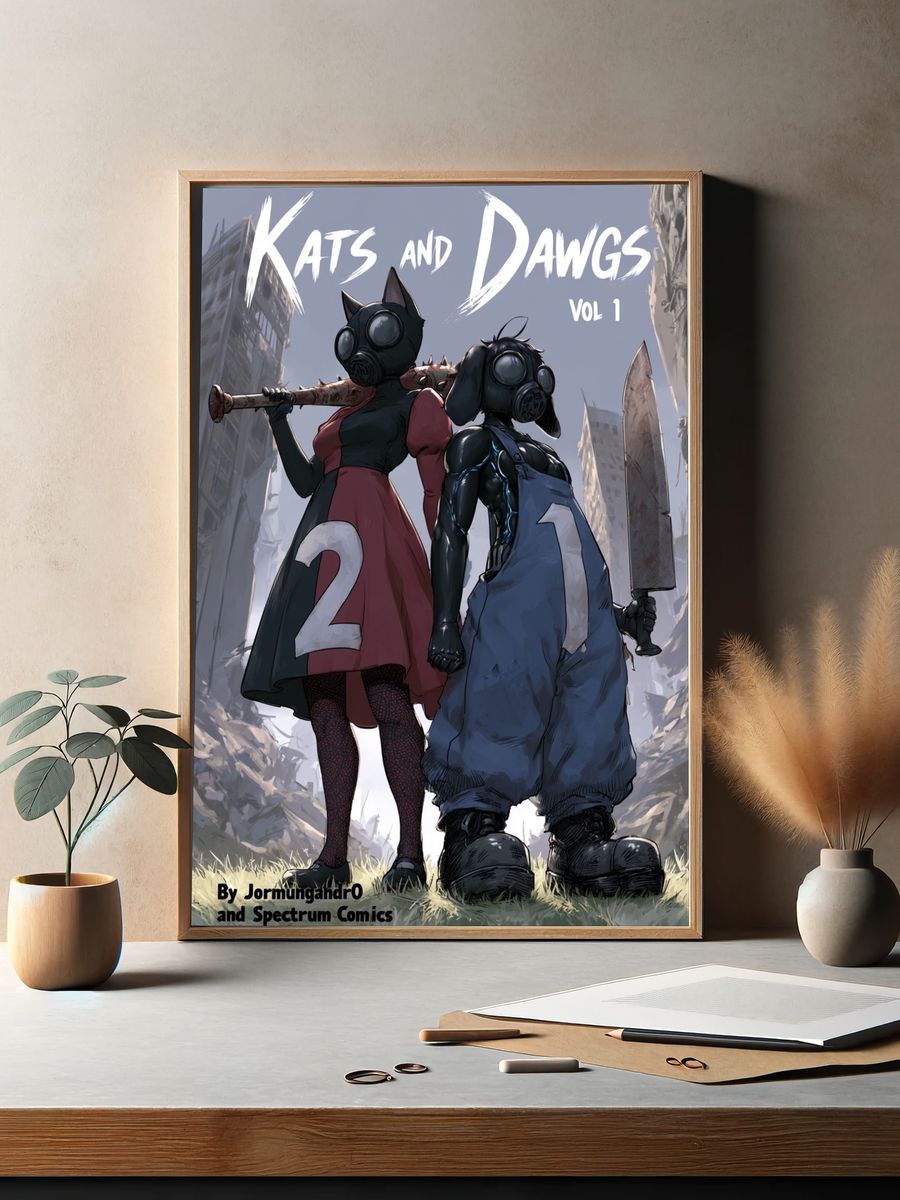 Kats and Dawgs Comic Poster. — room view 2