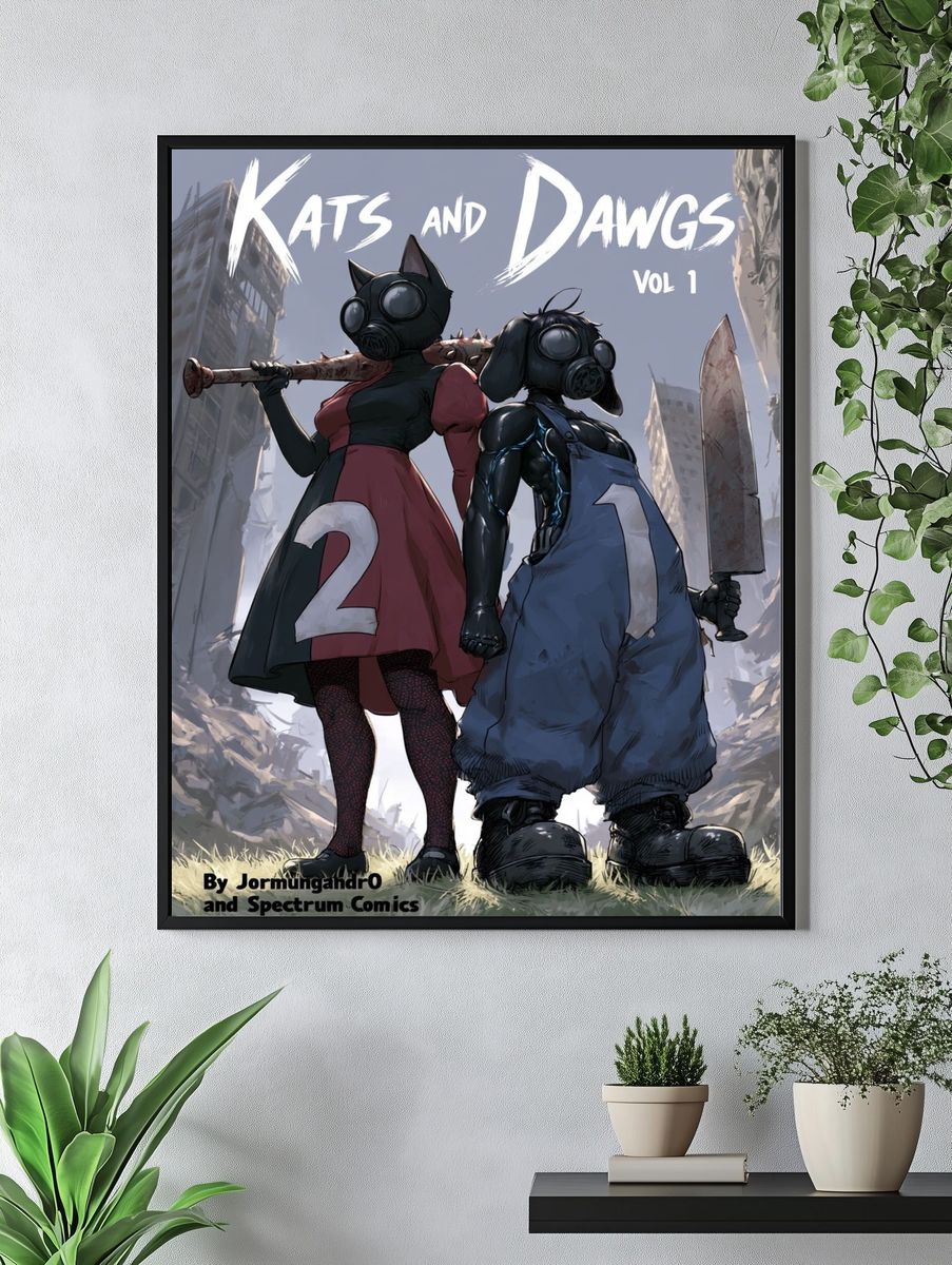 Kats and Dawgs Comic Poster. — room view 4