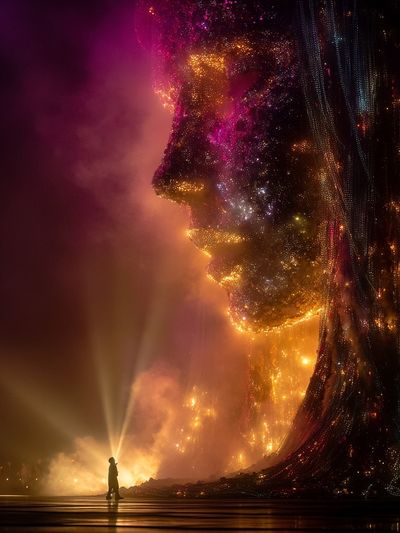 Cosmic Face Silhouette Poster. poster