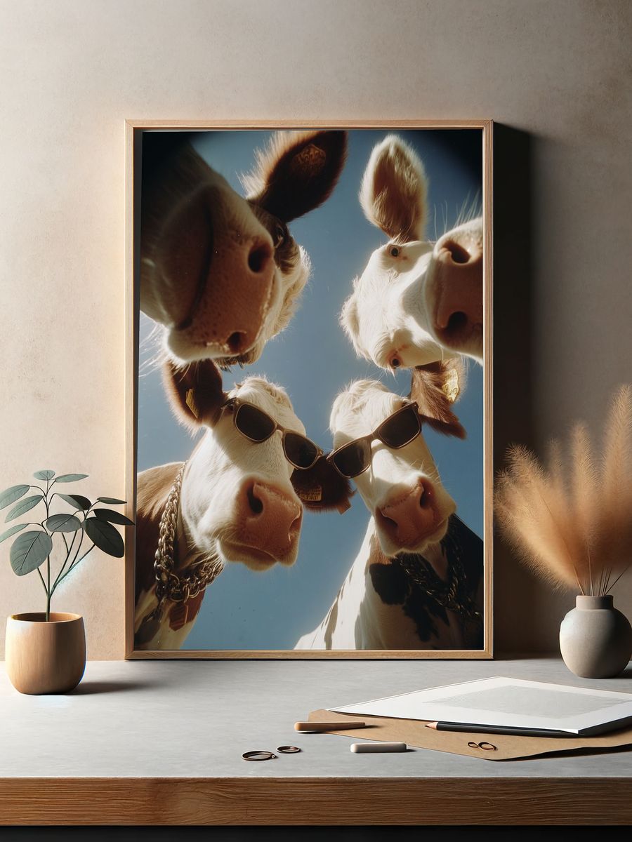 Cool Cows — Funny Print. — room view 2