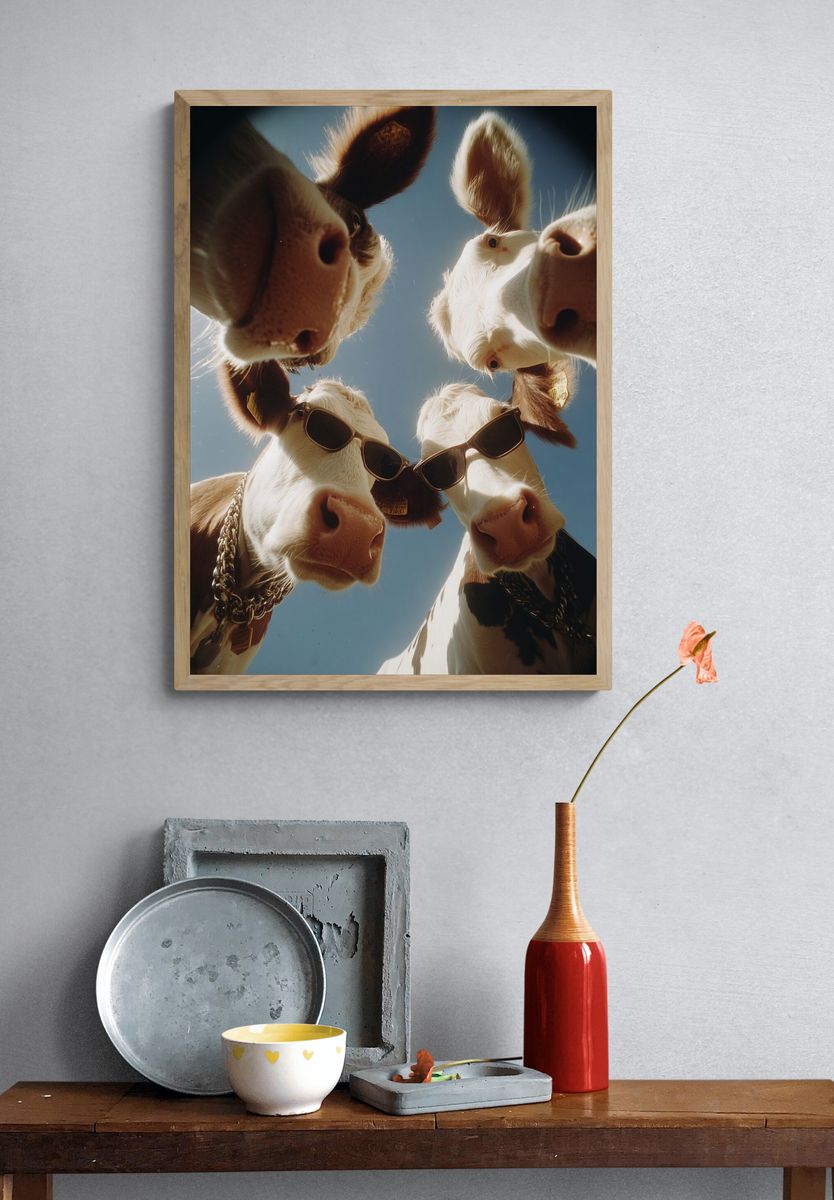 Cool Cows — Funny Print. — room view 3