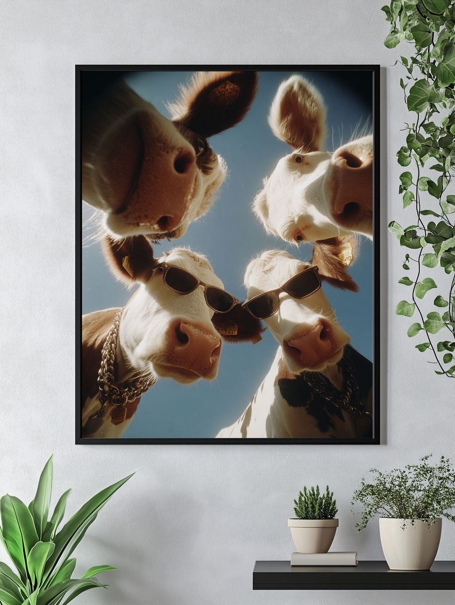 Cool Cows — Funny Print. — room view 4