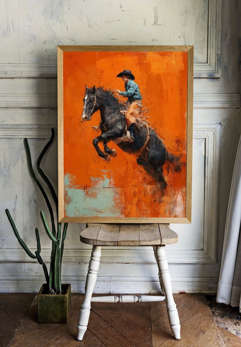 Cowboy Rider Contemporary Print. — room view 1