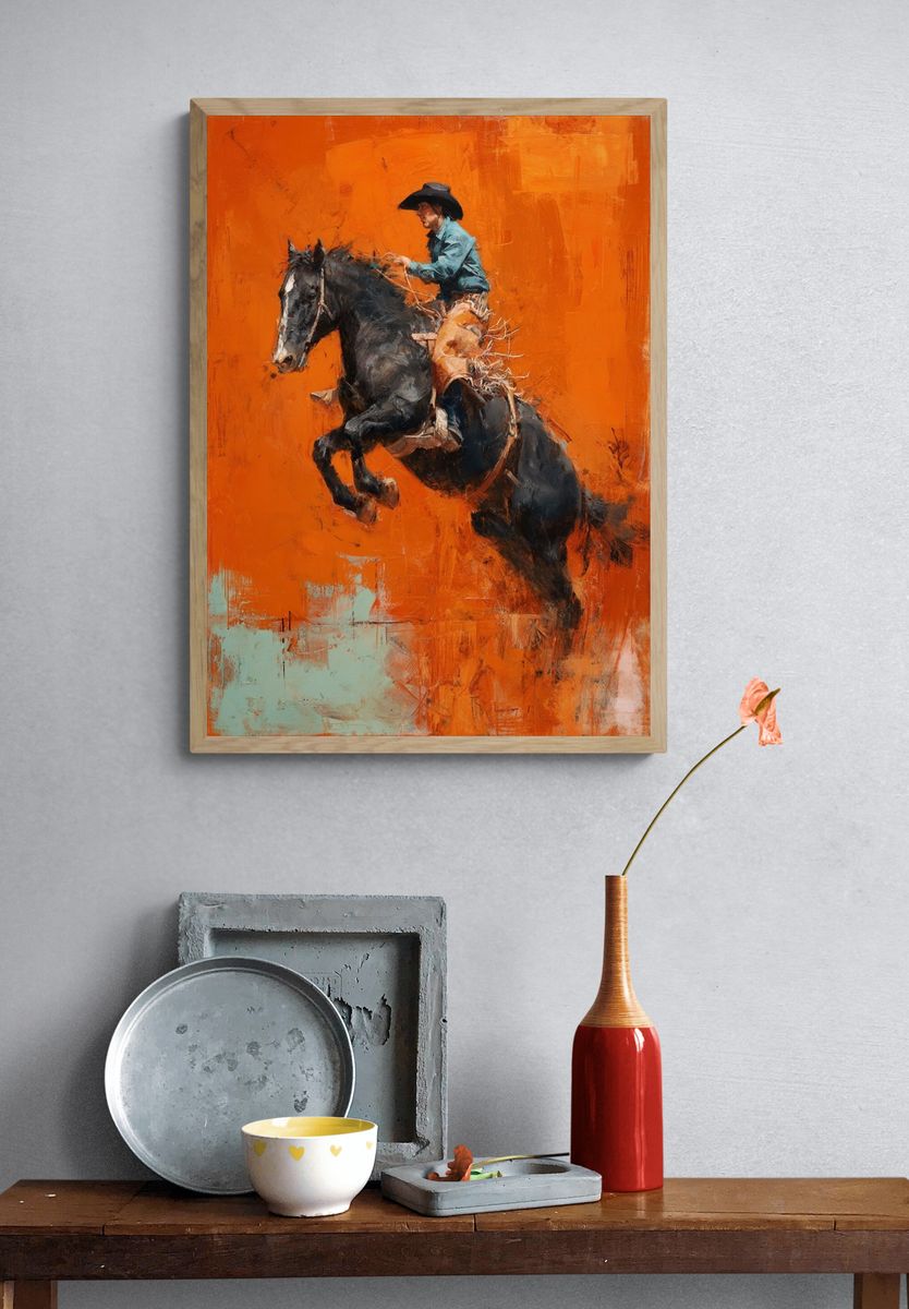 Cowboy Rider Contemporary Print. — room view 3