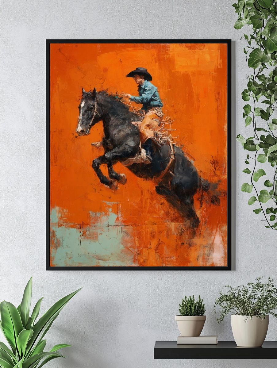 Cowboy Rider Contemporary Print. — room view 4