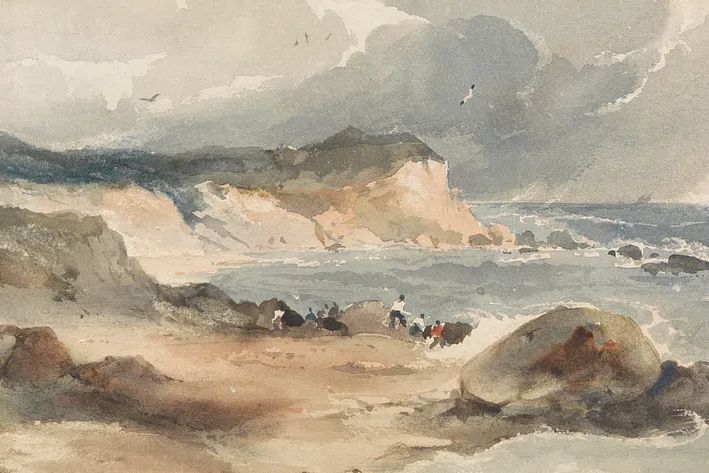 Coastal Landscape — Watercolor Print. poster — fine-art art