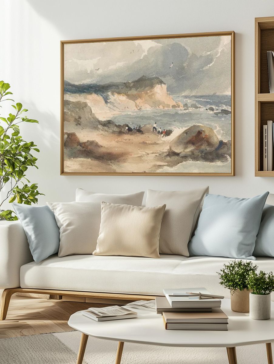 Coastal Landscape — Watercolor Print. — room view 2