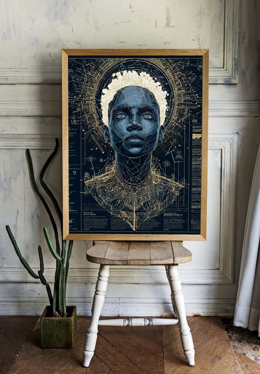 Cosmic Portrait — Illustration Print. — room view 1