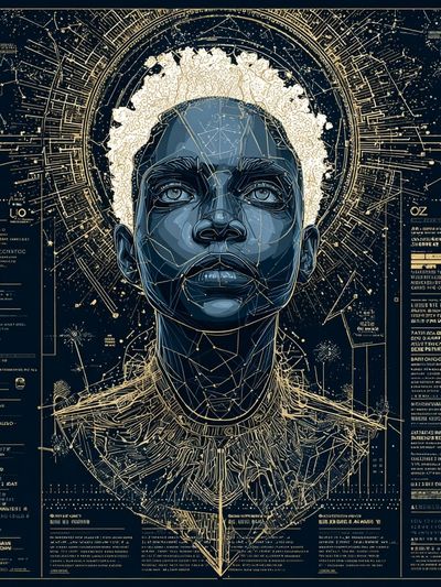 Cosmic Portrait — Illustration Print. poster print