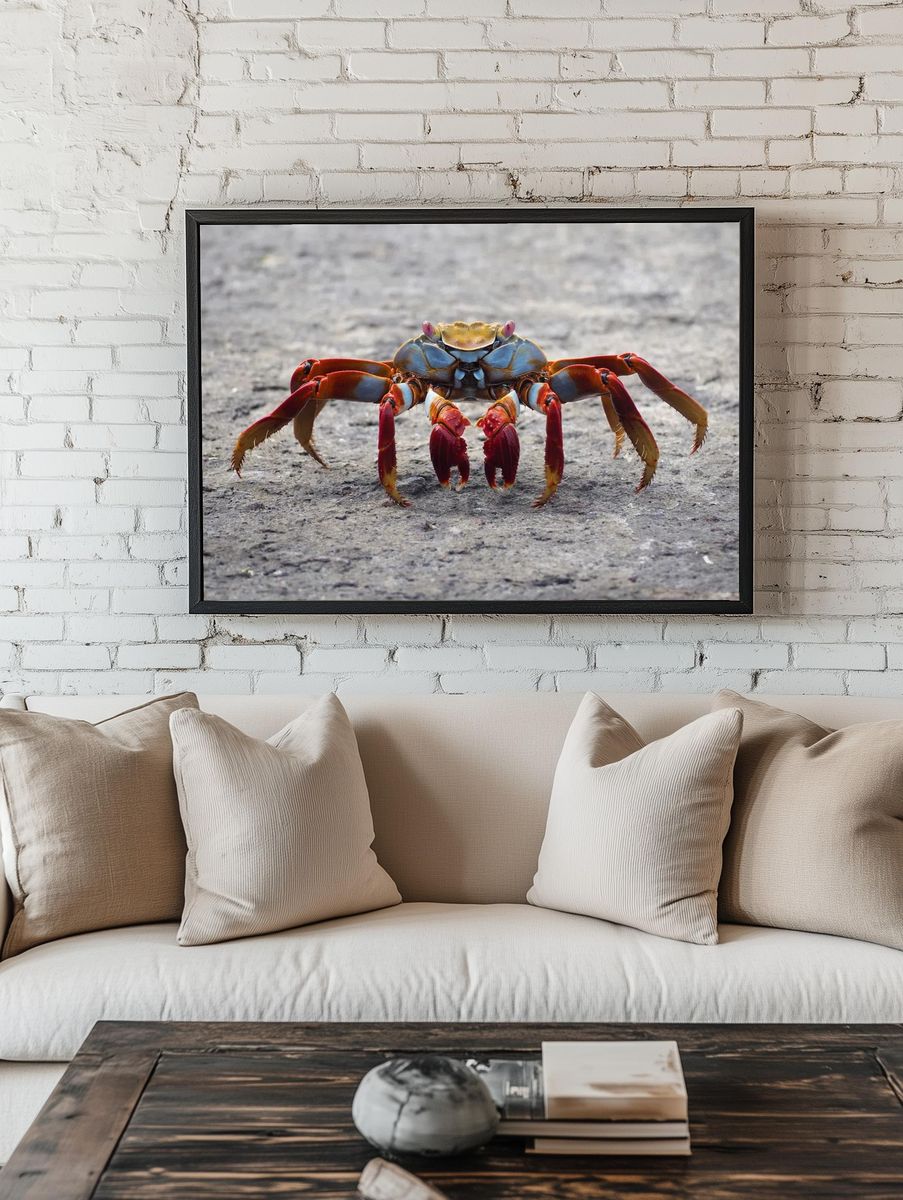 Colorful Crab Wildlife Poster. — room view 1