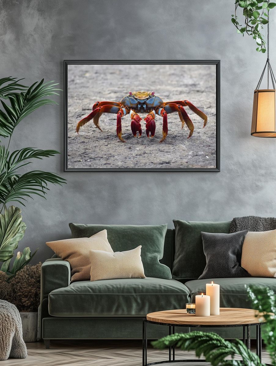 Colorful Crab Wildlife Poster. — room view 4