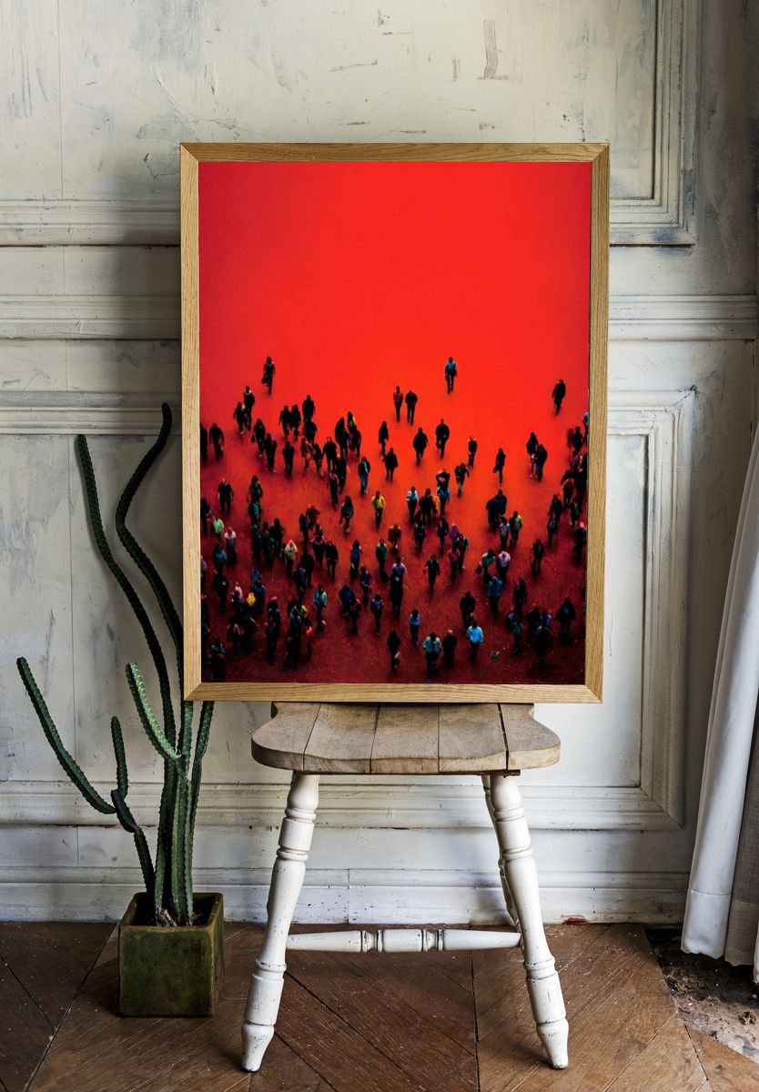 Crowd in Red — Photography Print. — room view 1