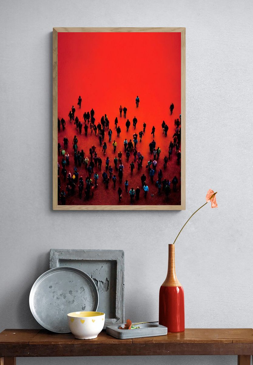 Crowd in Red — Photography Print. — room view 3