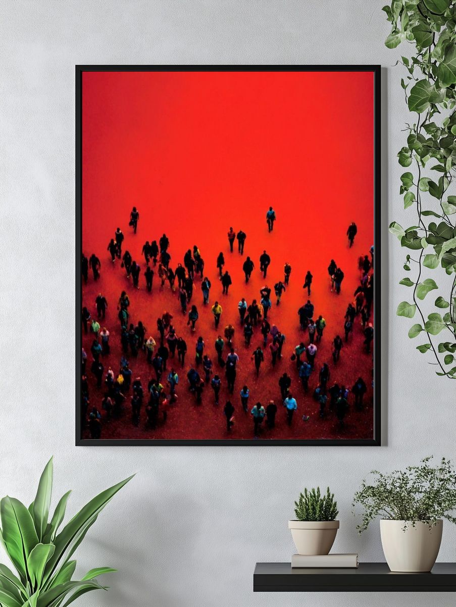 Crowd in Red — Photography Print. — room view 4