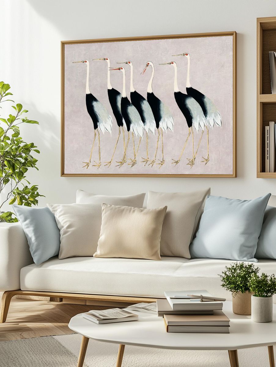 Crane Flock Contemporary Print. — room view 2