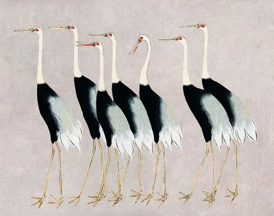 Crane Flock Contemporary Print. poster print