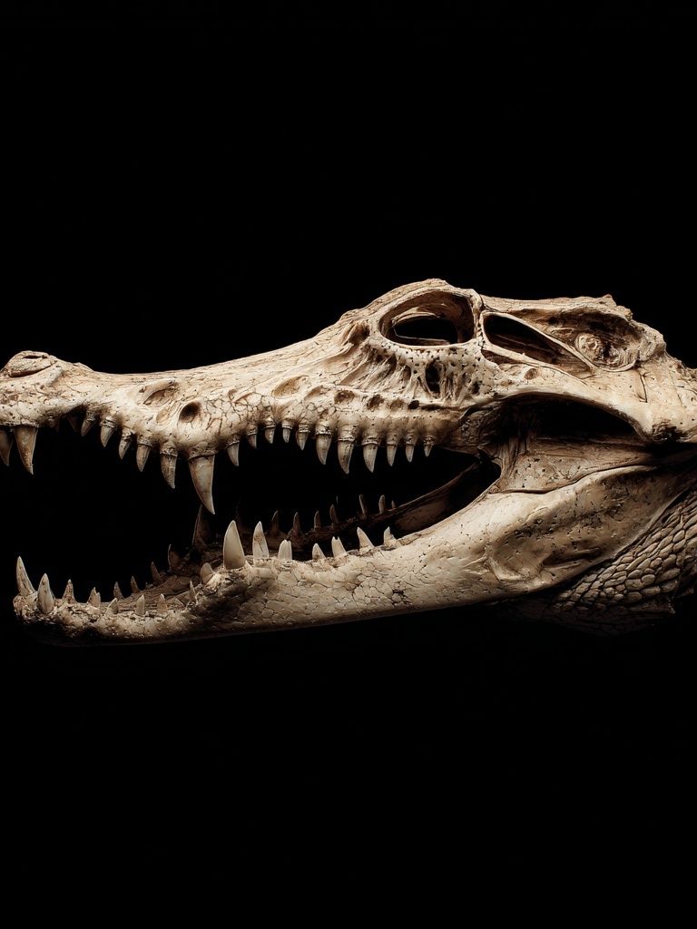 Crocodile Skull Dark Photography Poster. poster detail