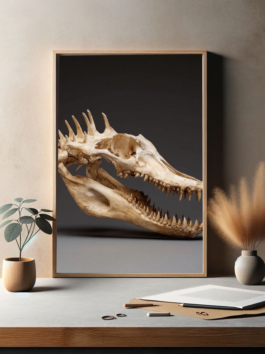 Crocodile Skull Photography Poster. — room view 2