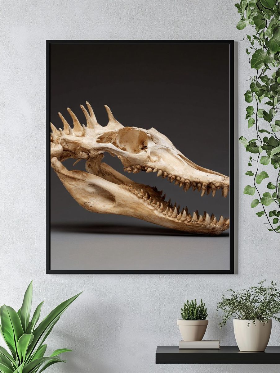 Crocodile Skull Photography Poster. — room view 4