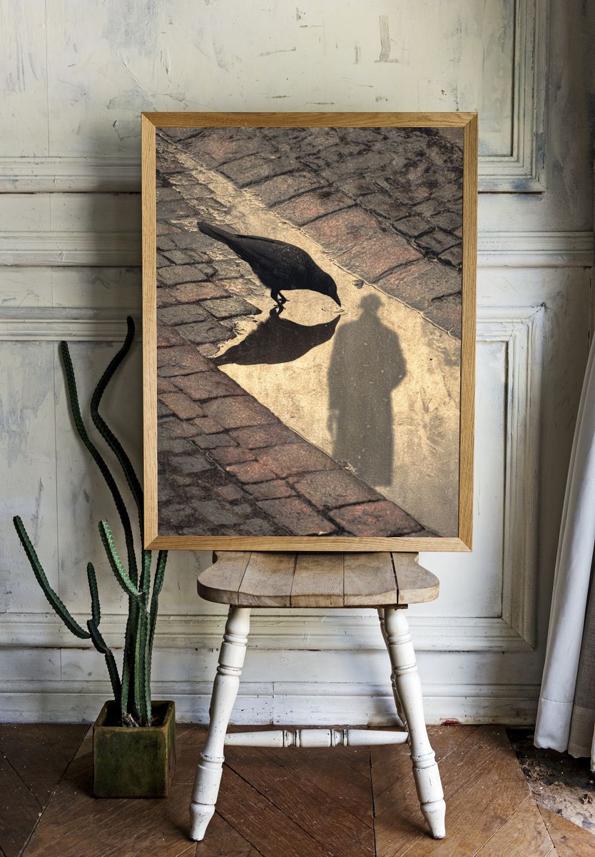 Crow Reflection — Photography Print. — room view 1