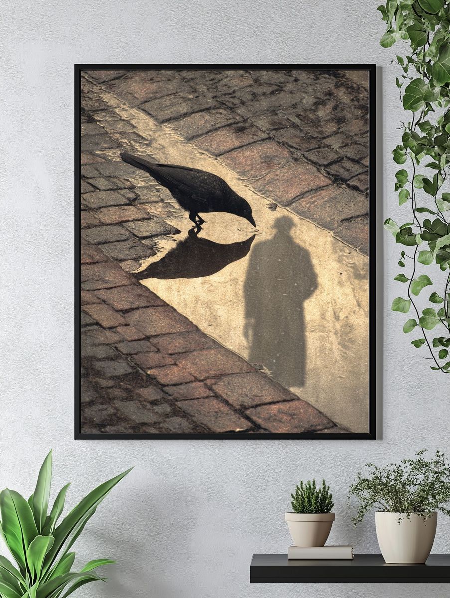 Crow Reflection — Photography Print. — room view 4