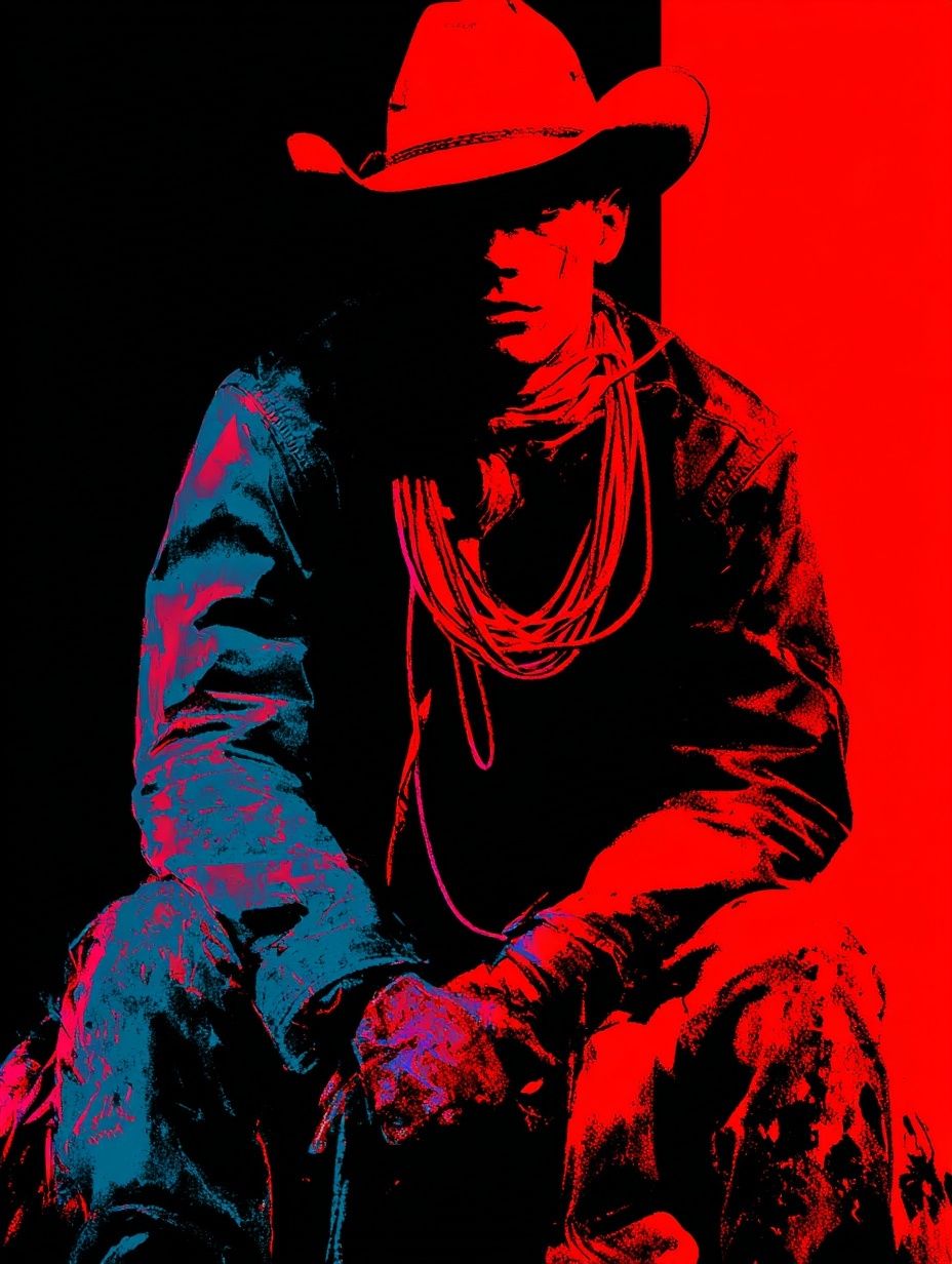 Cowboy Silhouette — Pop Art Print. poster — fine-art art