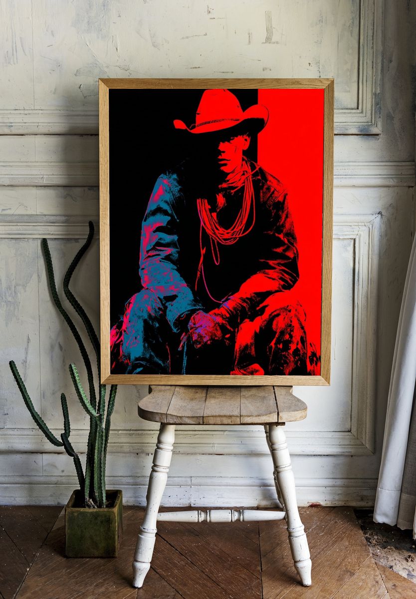 Cowboy Silhouette — Pop Art Print. — room view 1