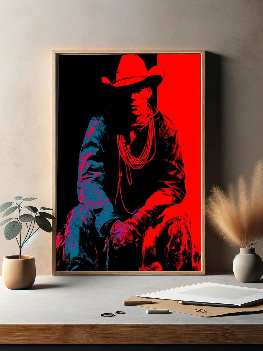 Cowboy Silhouette — Pop Art Print. — room view 2