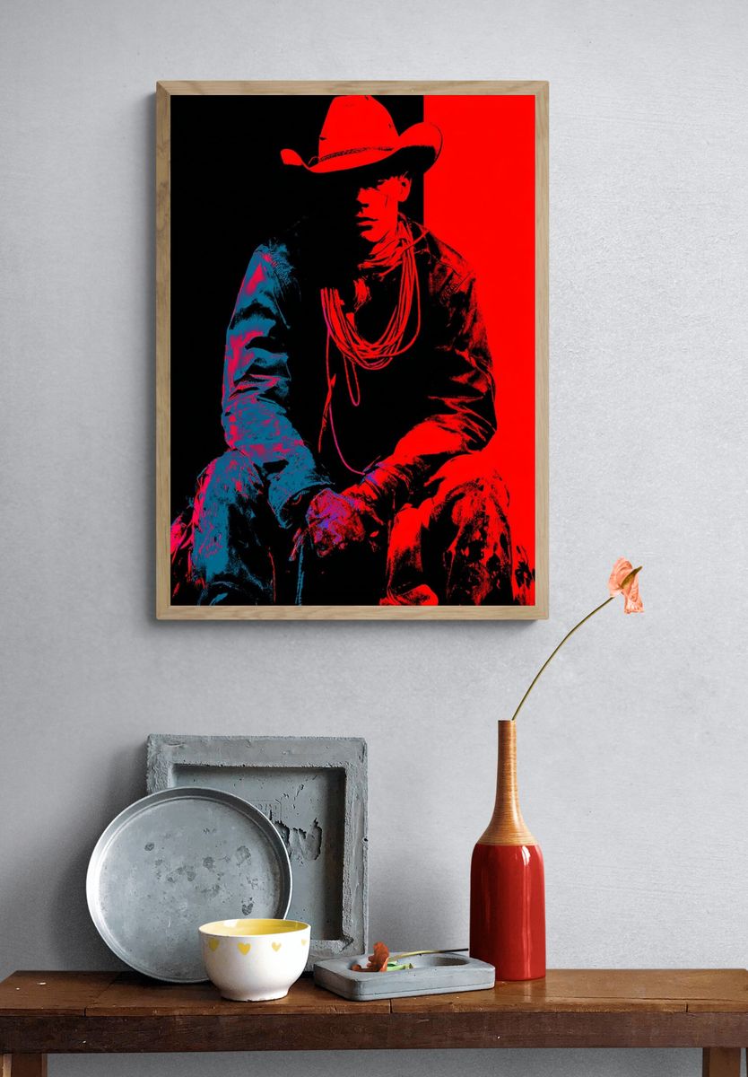 Cowboy Silhouette — Pop Art Print. — room view 3