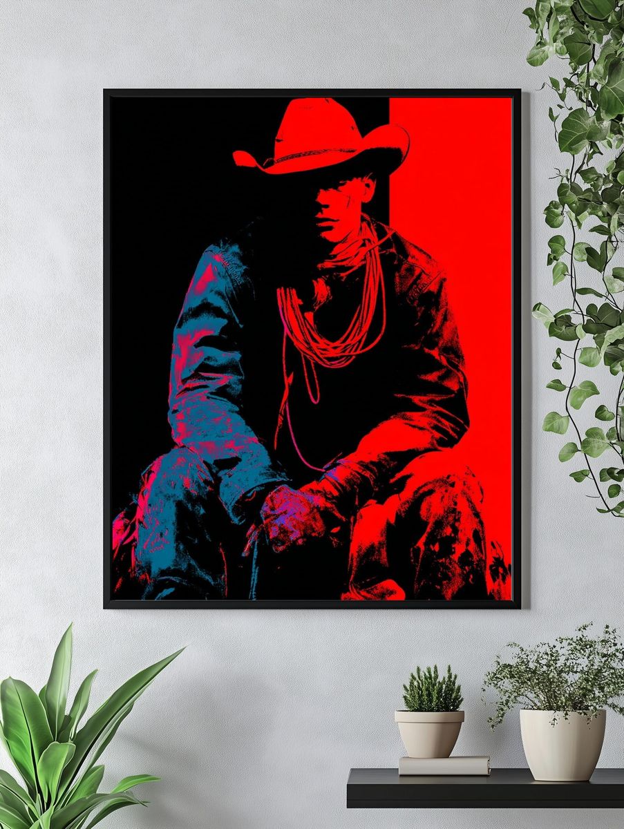 Cowboy Silhouette — Pop Art Print. — room view 4