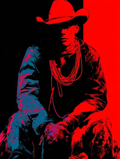 Cowboy Silhouette — Pop Art Print. poster