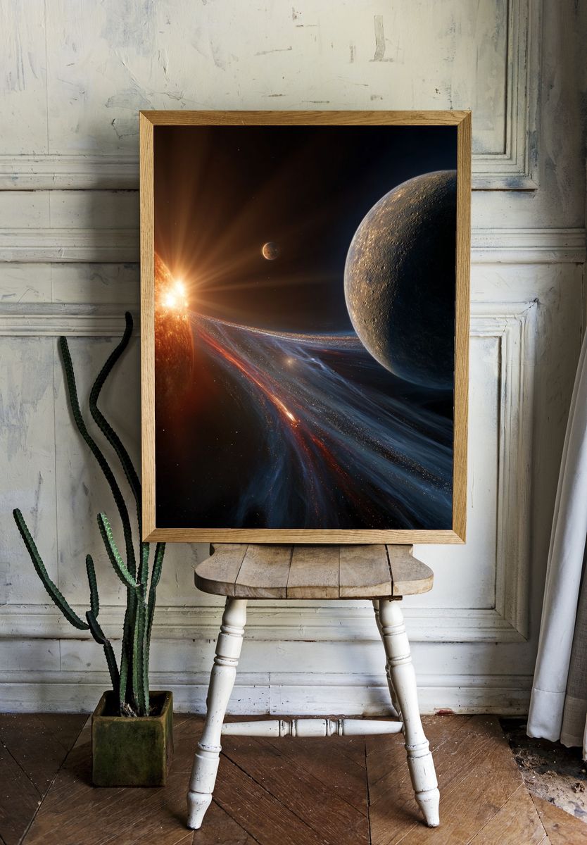 Cosmic Sunrise — Space Print room preview