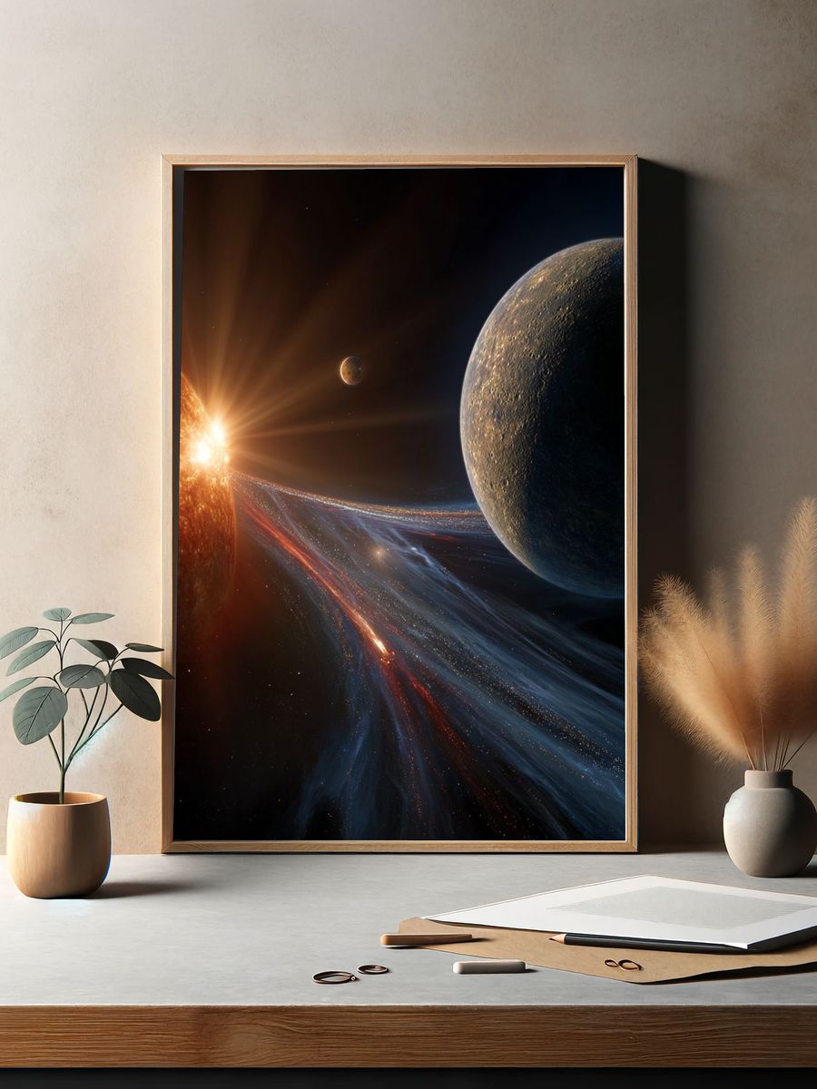 Cosmic Sunrise — Space Print. — room view 2