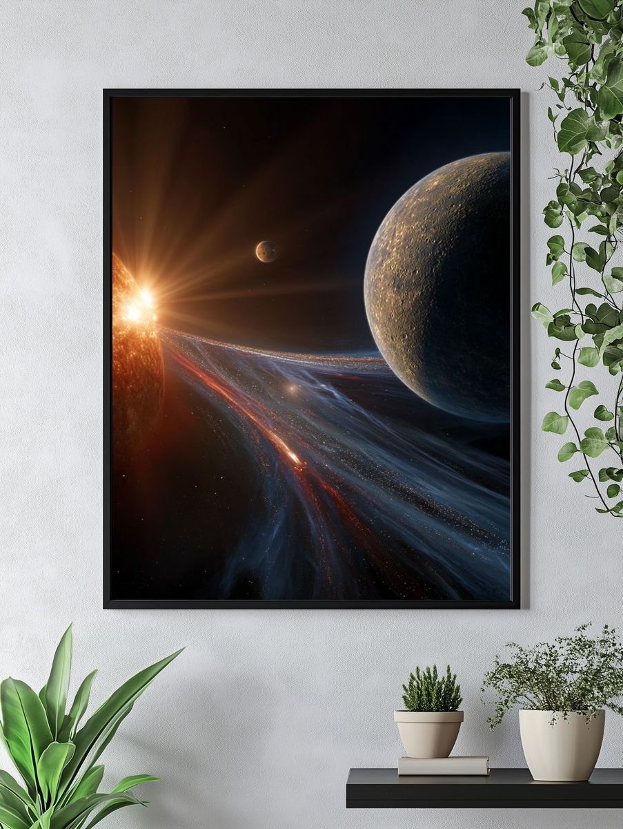 Cosmic Sunrise — Space Print. — room view 4