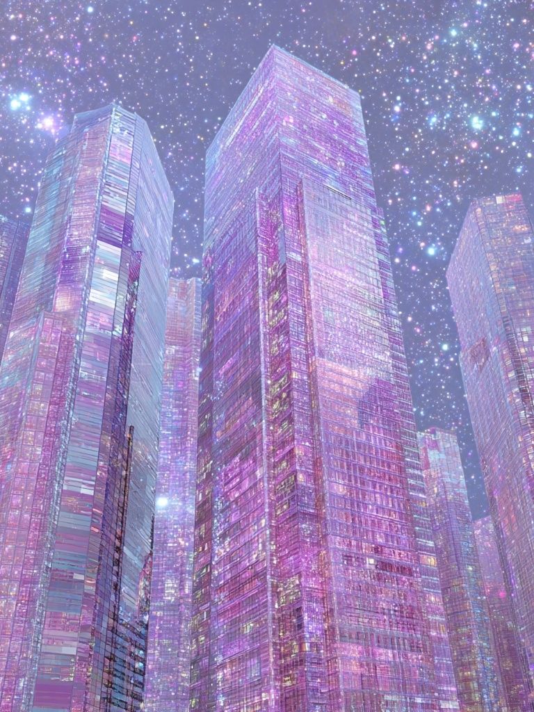 Cosmic Cityscape — Digital Art Print. poster — fine-art art