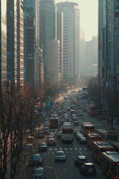 Urban Cityscape at Dusk Poster. poster print