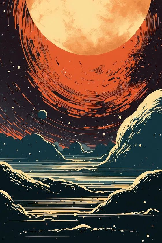 Celestial Landscape — Space Print. poster — space art