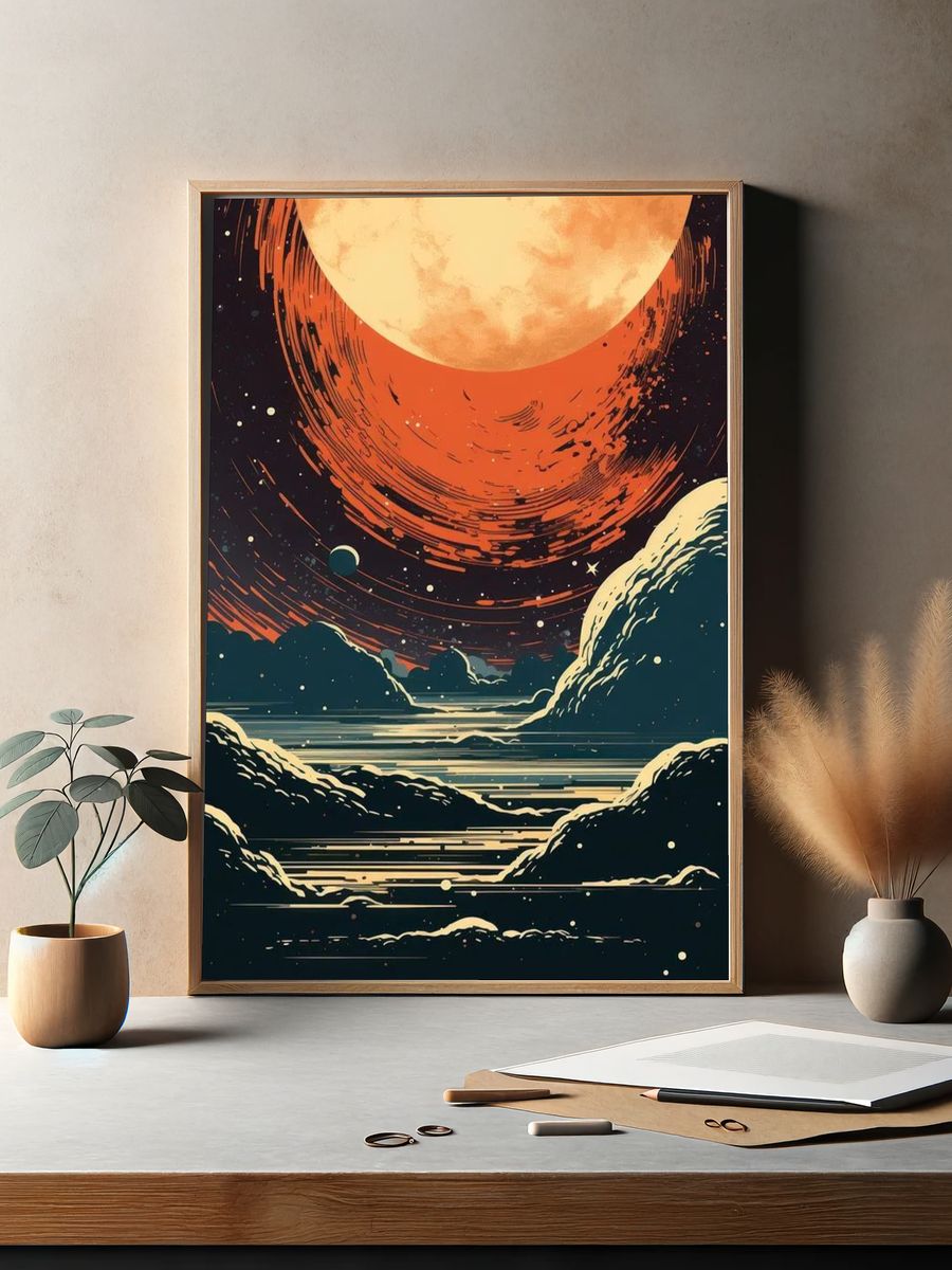 Celestial Landscape — Space Print. — room view 2