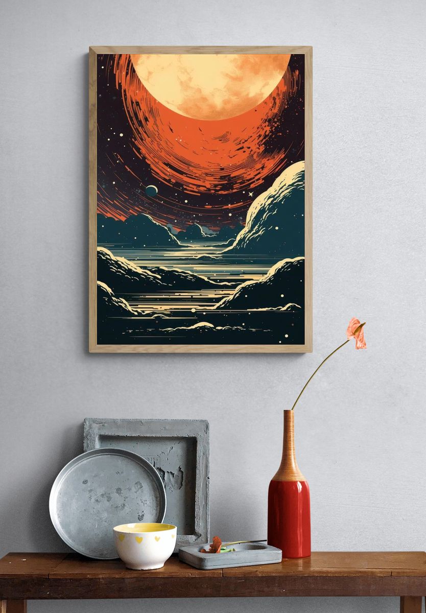 Celestial Landscape — Space Print. — room view 3