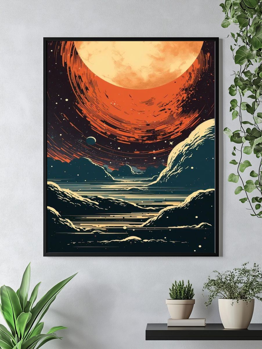 Celestial Landscape — Space Print. — room view 4