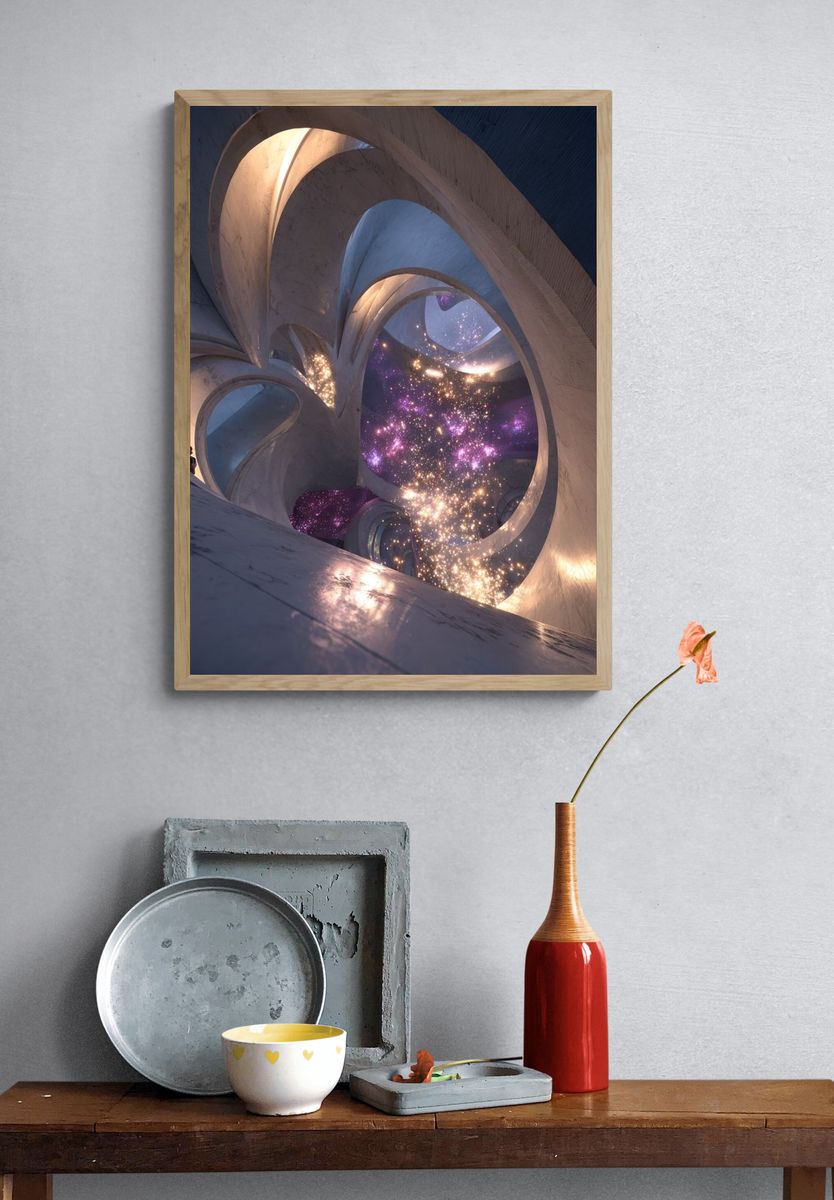 Cosmic Spiral — Abstract Print. — room view 3