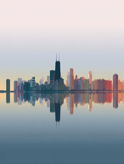 Chicago Skyline Reflection — Art Print. poster