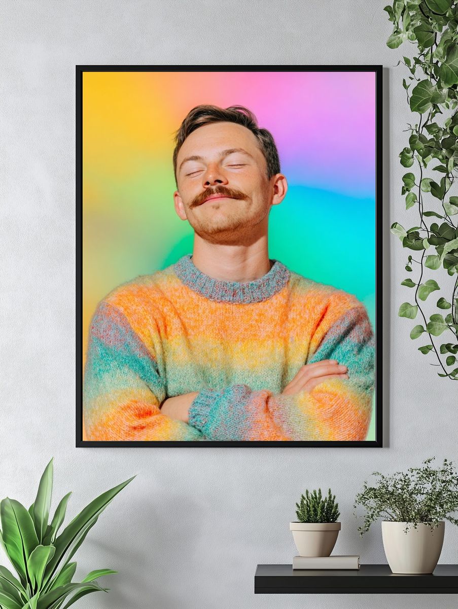 Colorful Sweater Portrait Poster. — room view 4