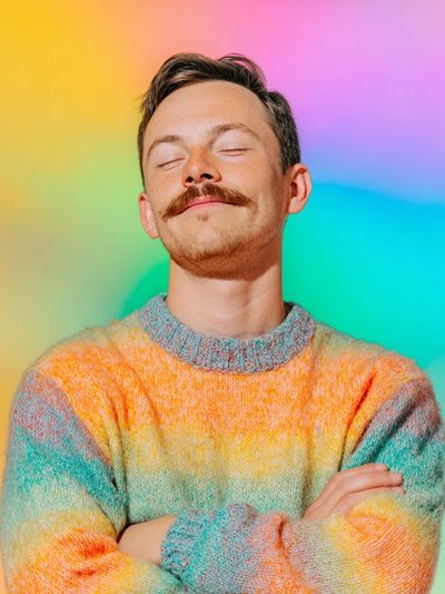 Colorful Sweater Portrait Poster. poster print