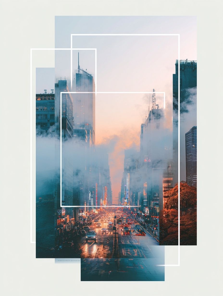 Cityscape at Dusk — Minimalist Print. poster detail