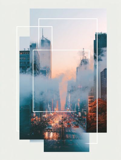 Cityscape at Dusk — Minimalist Print. poster