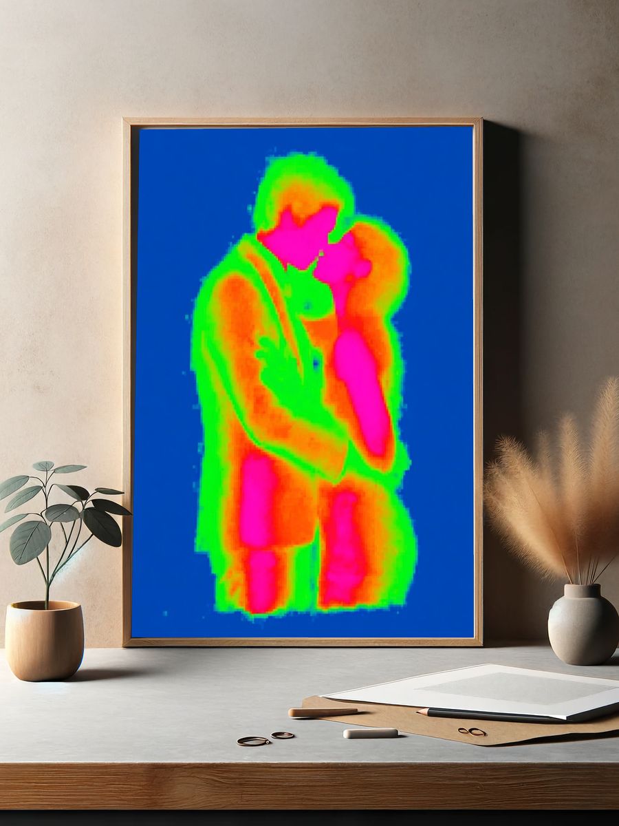 Couple Embrace — Pop Art Print. — room view 2