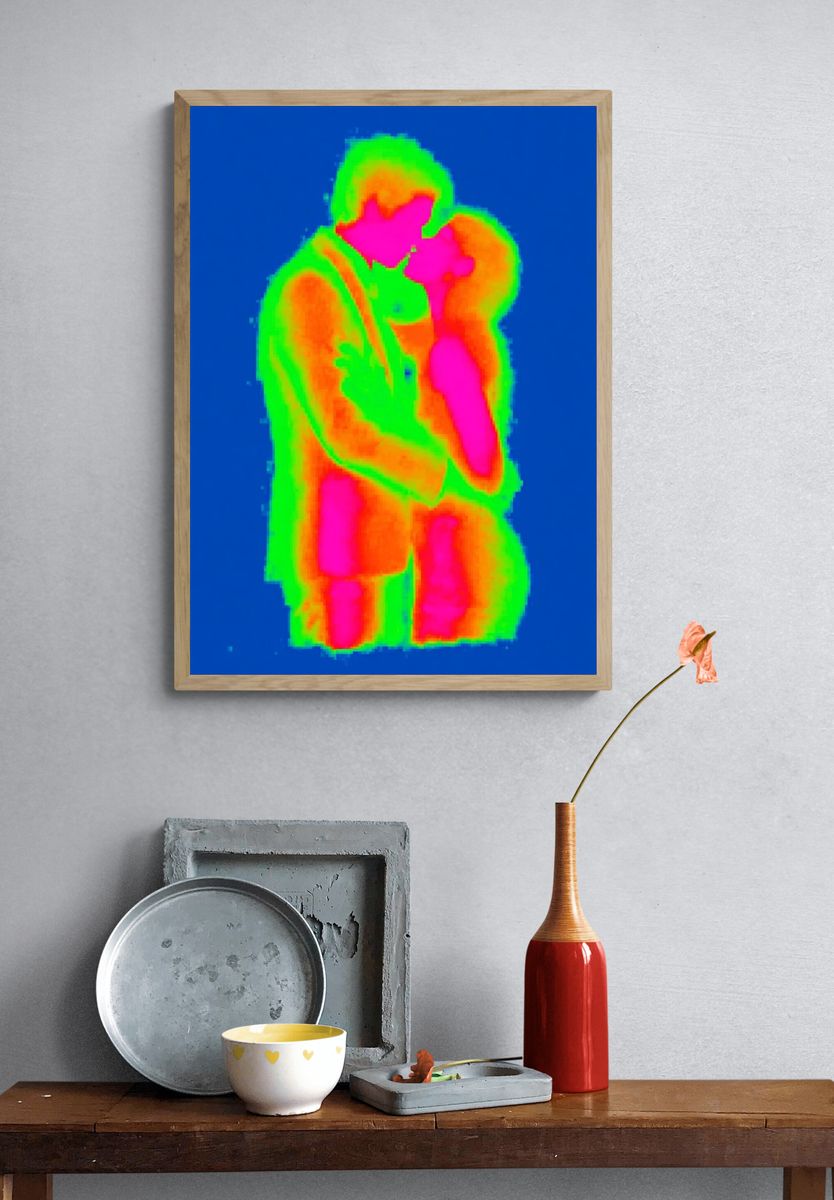 Couple Embrace — Pop Art Print. — room view 3